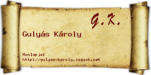 Gulyás Károly névjegykártya