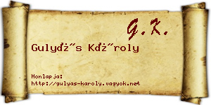 Gulyás Károly névjegykártya