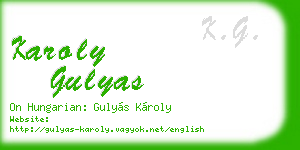 karoly gulyas business card